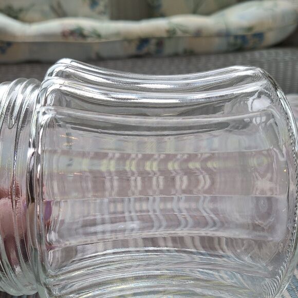 Clear Glass Modern Apothecary Style Storage Jar with Stainless Steel Metal Lid - Picture 7 of 9